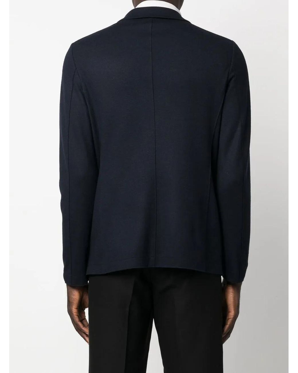 Harris Wharf London Blue Virgin-Wool Single-Breasted Blazer for men