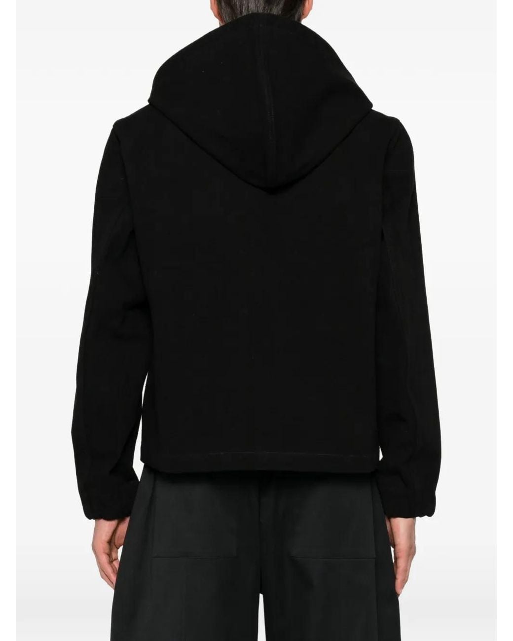 SAGE NATION Black Drawstring-Hood Zip-Up Jacket for men