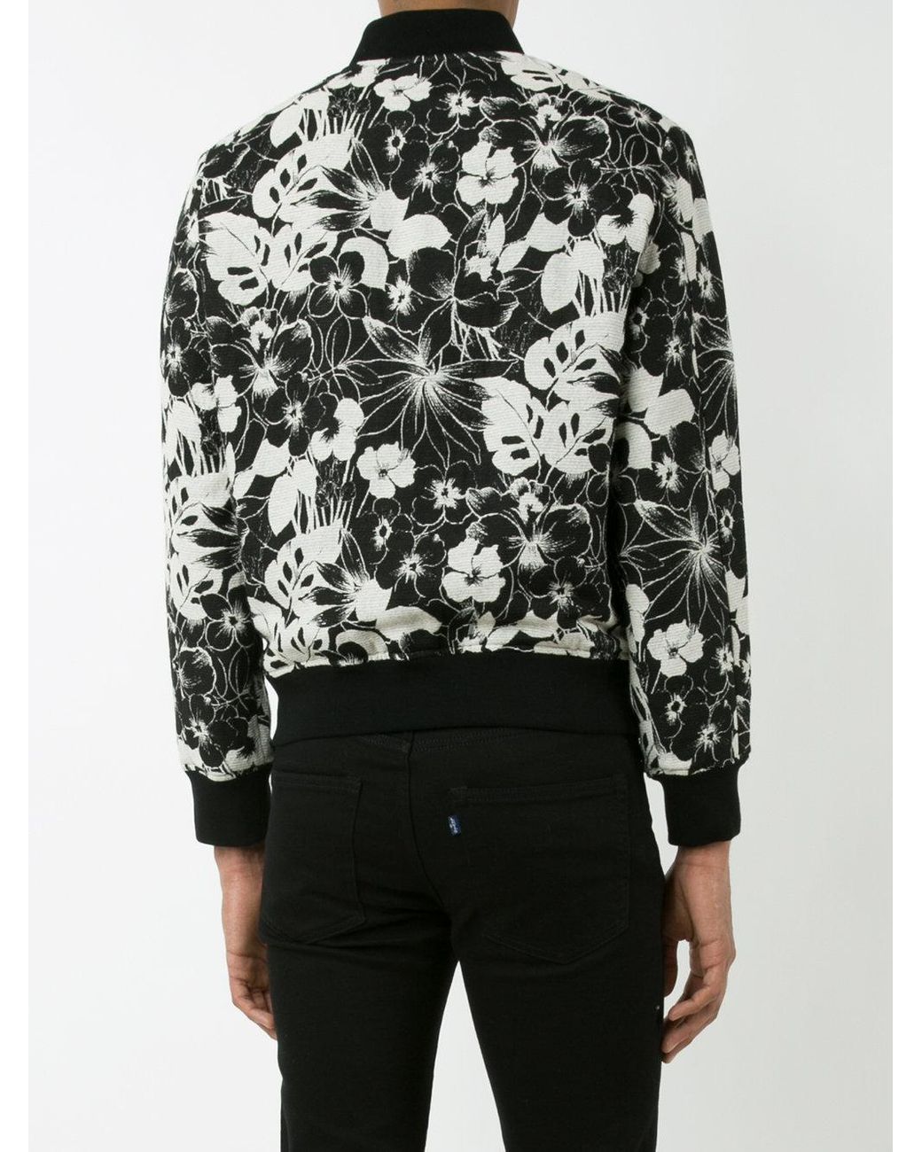 Cotton Floral Print Bomber Jacket 
