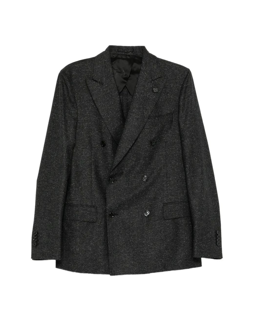Lardini Black Double-Breasted Suit for men