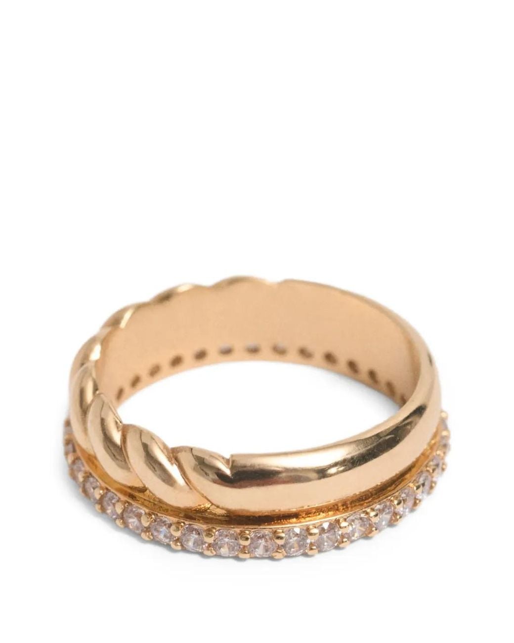 Maje Pink Crystal-Embellished Twisted-Band Ring