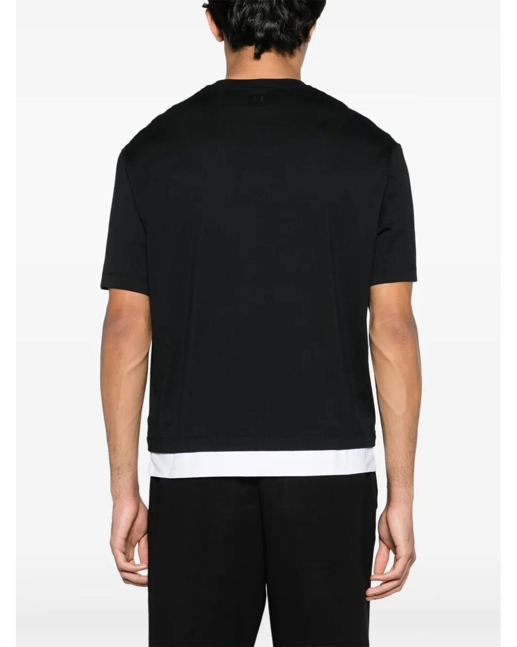 Neil Barrett Black Layered Cotton T-Shirt for men