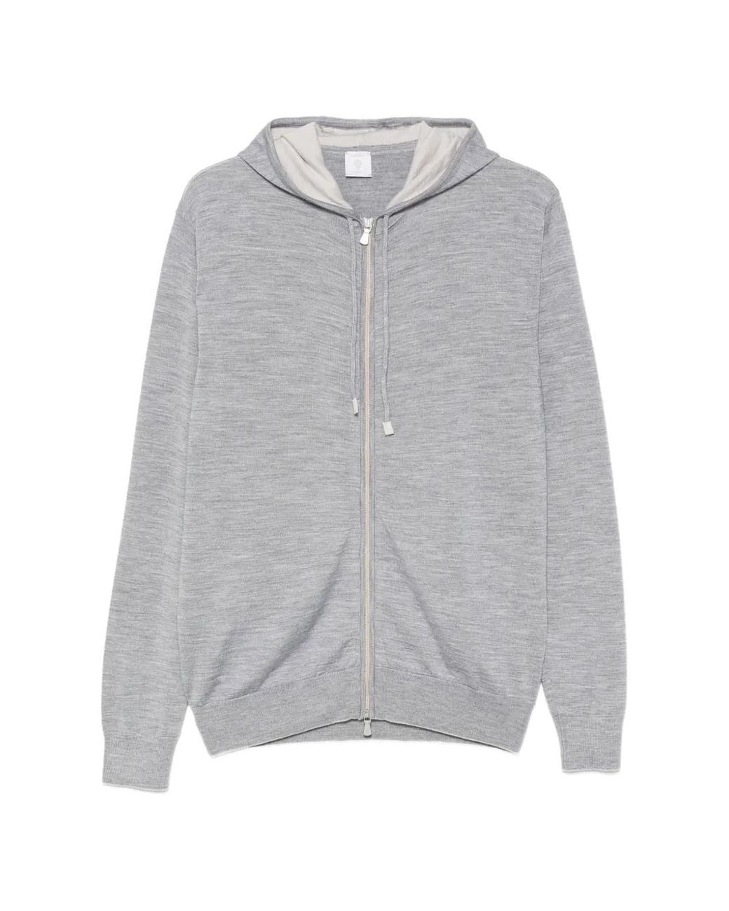 Eleventy Gray Zip-Up Hoodie for men