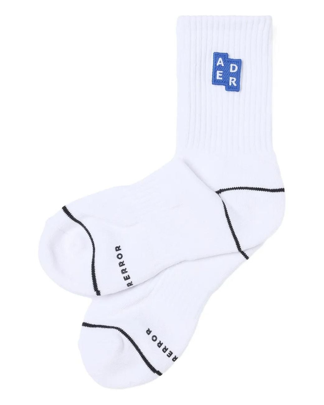 Adererror White Embroidered Logo-Patch Socks