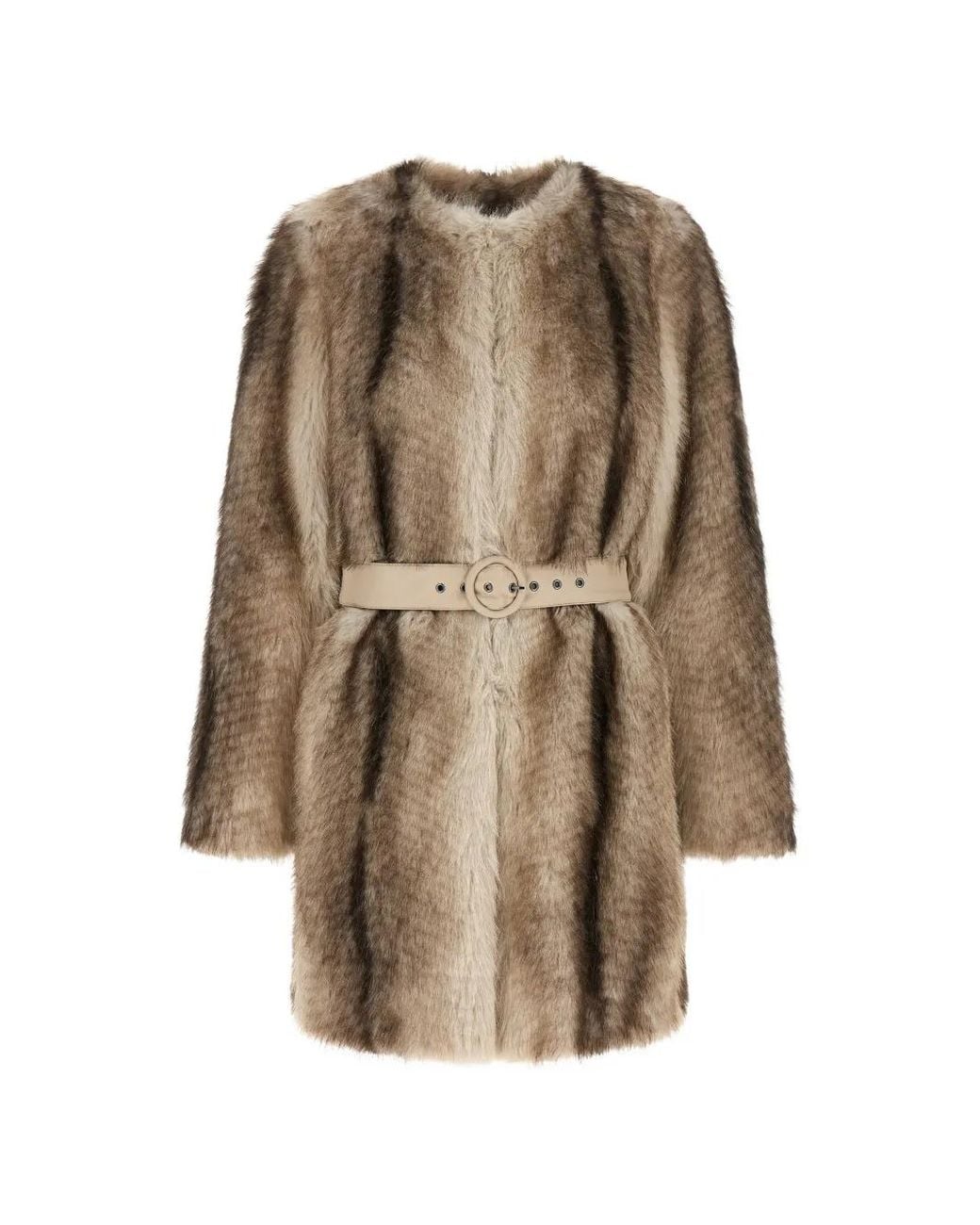 Twinset Natural Manteau Ceinturé À Effet Dégradé