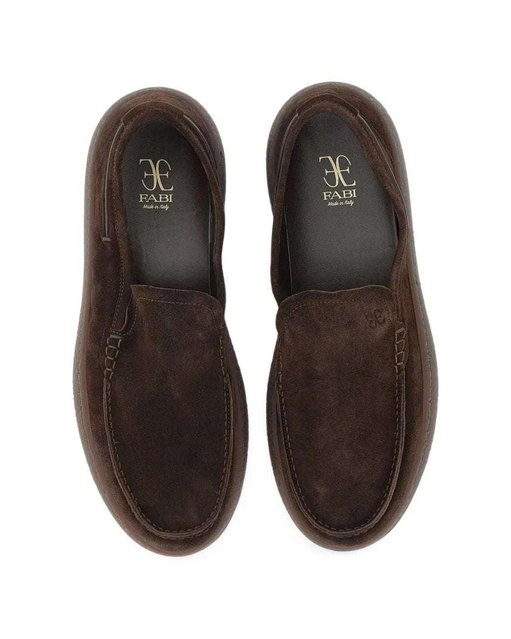 Fabi Brown Logo-Embossed Loafers for men