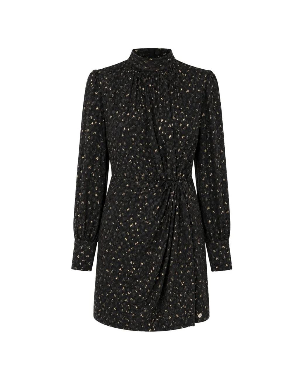 Jonathan Simkhai Black Robe Courte À Taille Torsadée Et Effet Jacquard