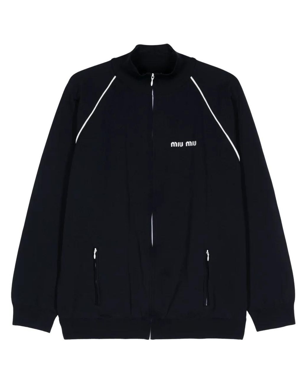 ジャケット MiuMiu Logo patch blouson Miu Miu Logo Patch Corduroy Bomber Jacket | Blue | FARFETCH