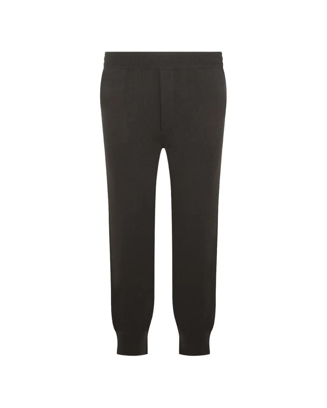 Lisa Yang Black Ribbed-Cuff Trousers for men
