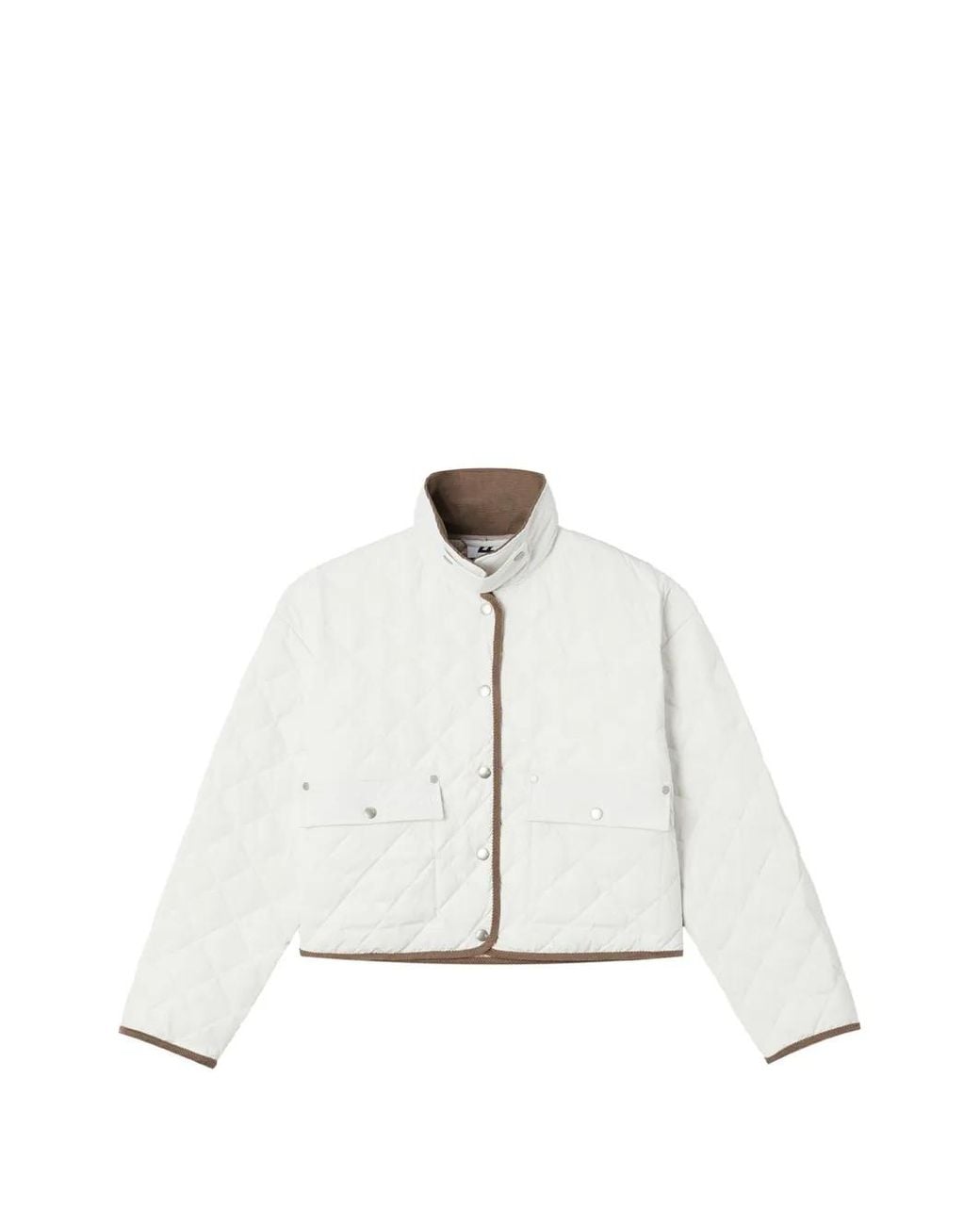 Izzue White Quilted High-Neck Jacket