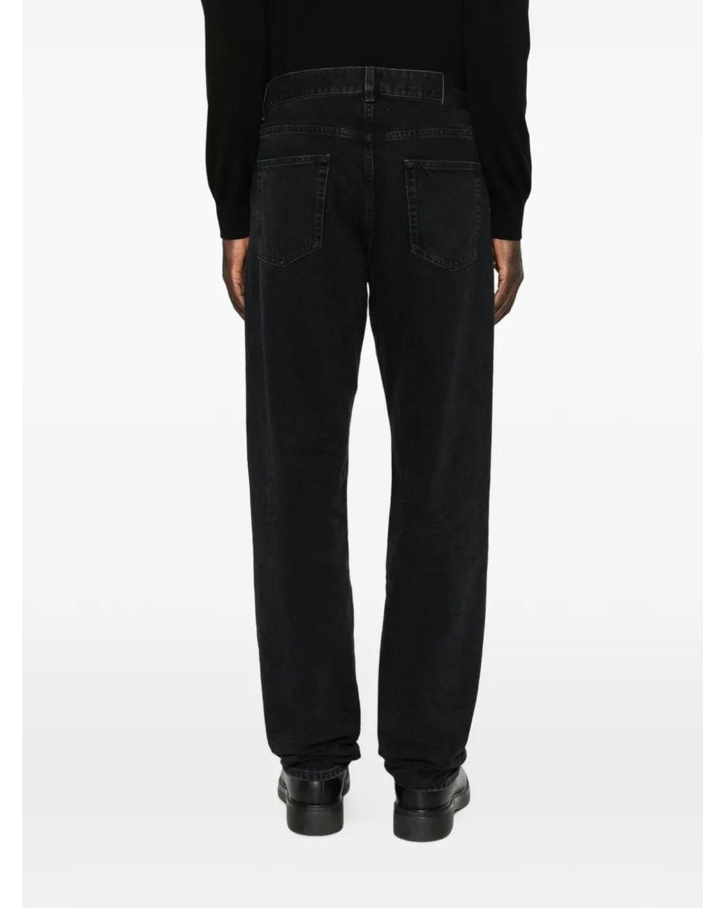 Saint Laurent Black Logo-Patch Jeans for men