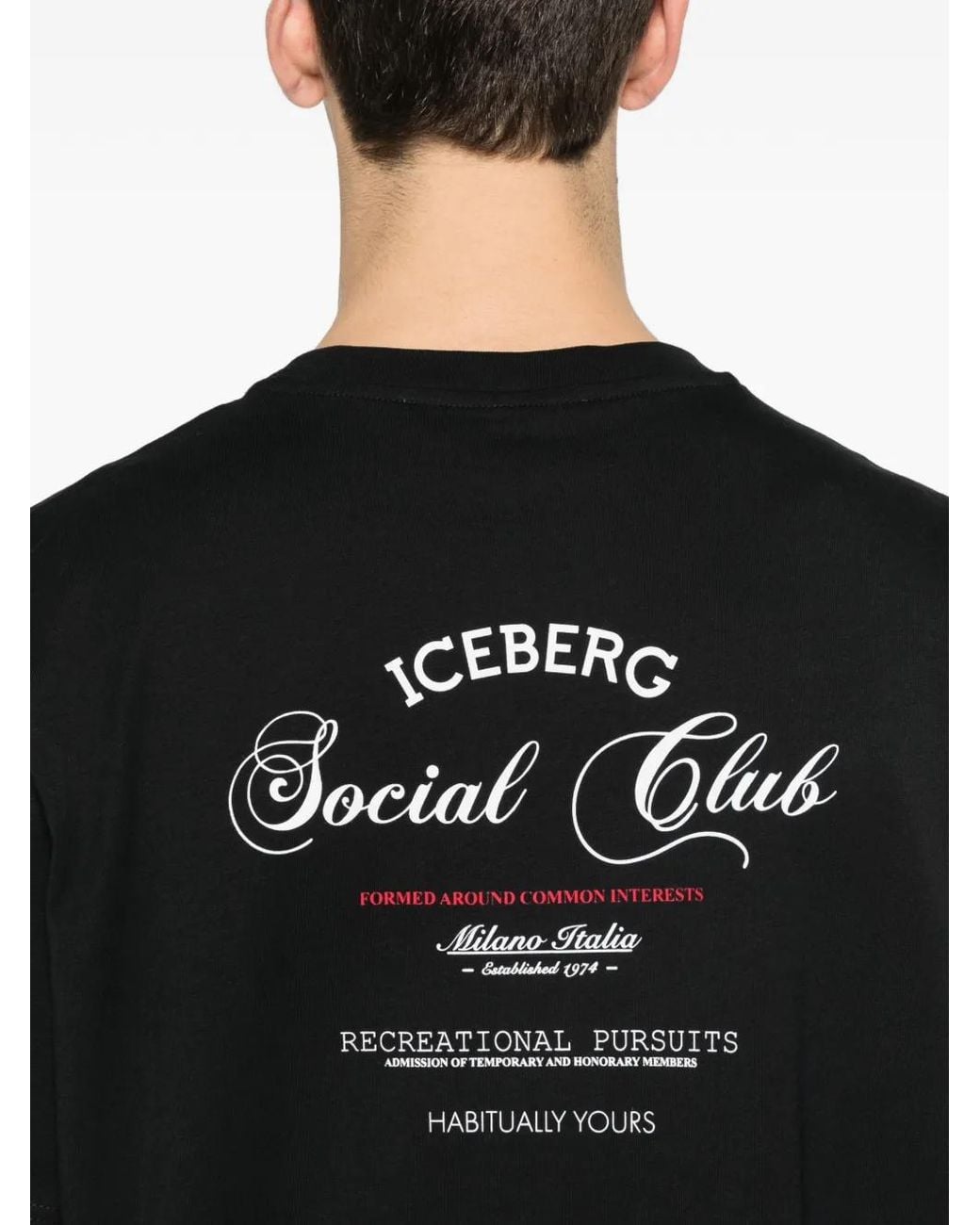 Iceberg Black Logo Crew Neck T-Shirt for men