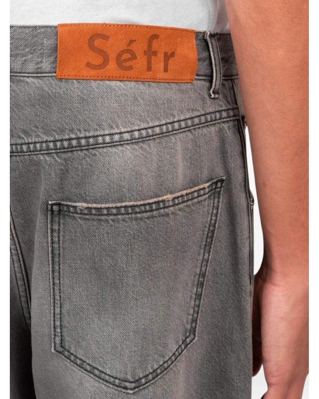Séfr Gray Mass Distressed-Effect Loose-Fit Jeans for men