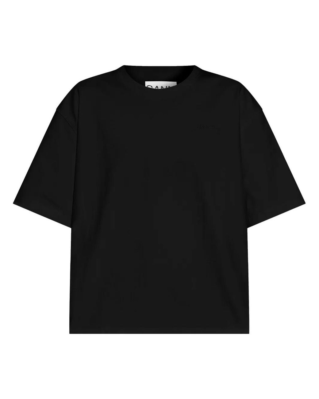 Ganni Black Tie-Fastening T-Shirt