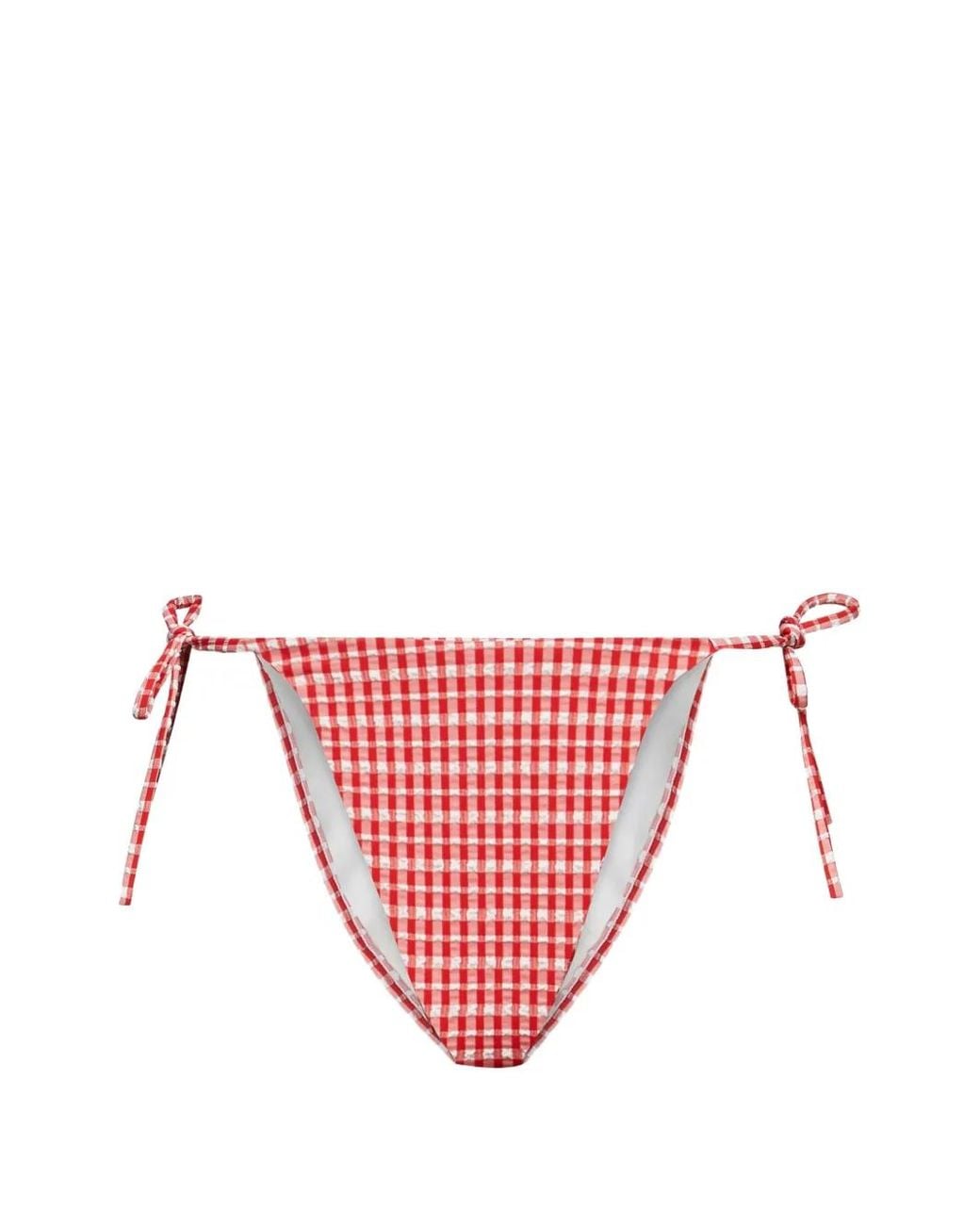 Karl Lagerfeld Red Ikon Gingham Bikini Bottoms
