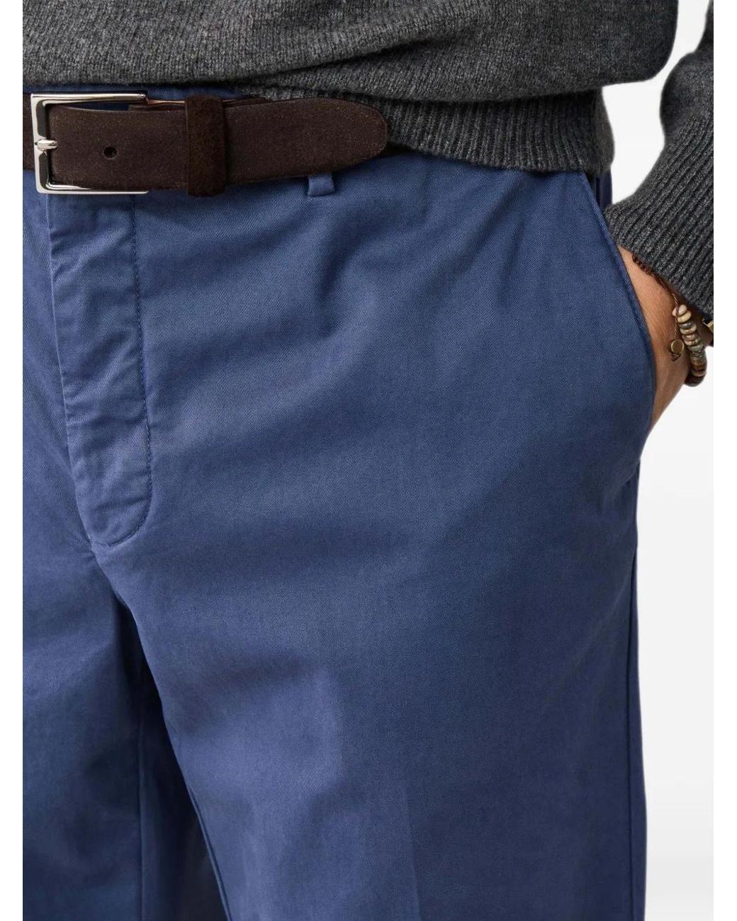 Hackett Blue Sanderson Tailored-Fit Chino Trousers for men