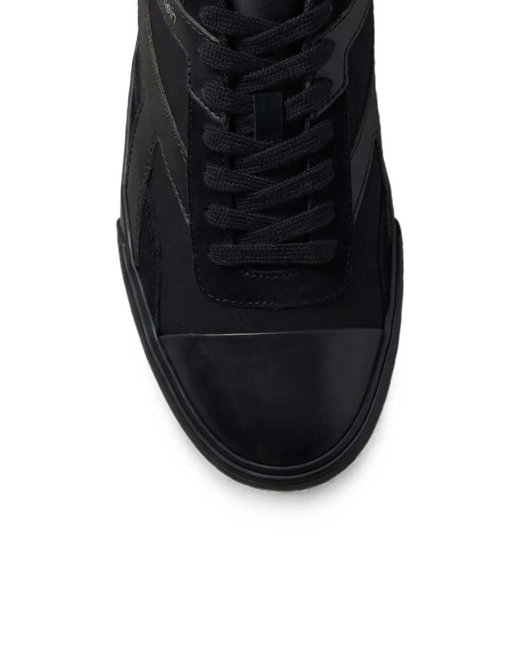 Calvin Klein Black Logo-Print Panelled Sneakers for men