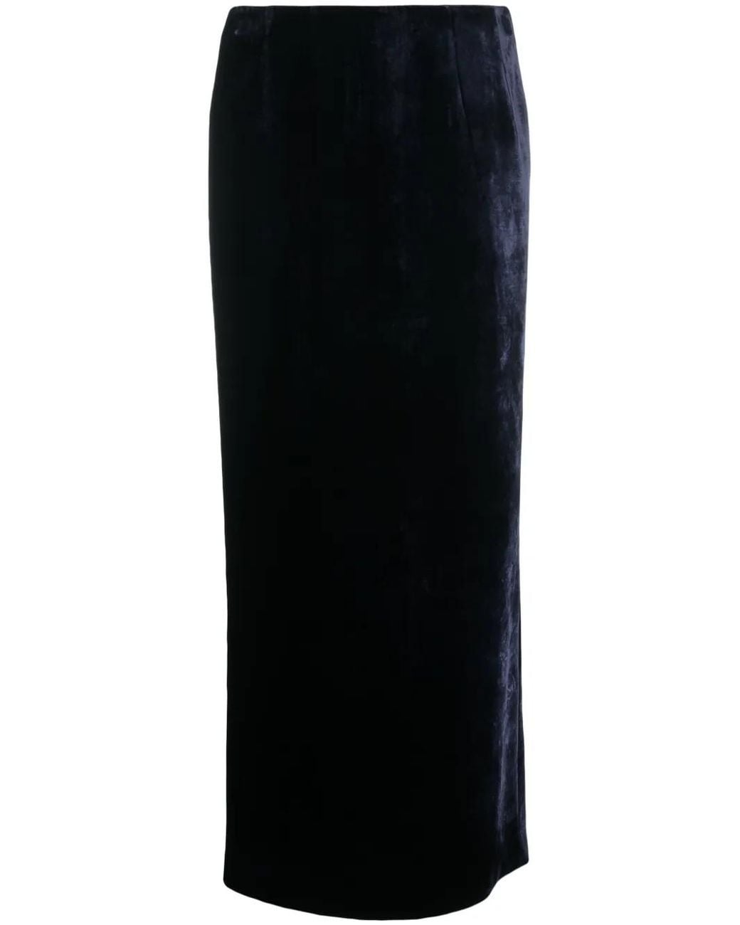 Fendi Black Zip-Embellished Velvet Maxi Skirt