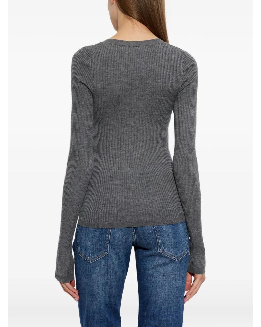 DSquared² Blue Gerippter Strickpullover