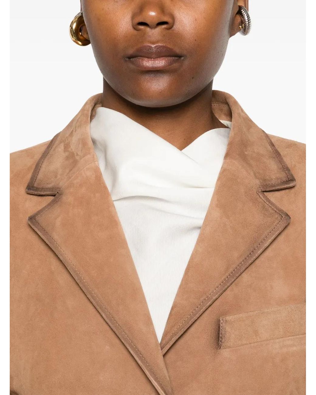 Arma Brown Suede Button-Detail Jacket