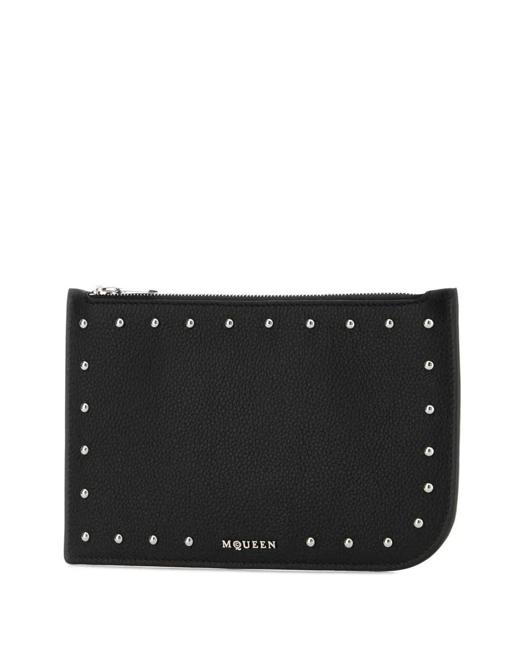 McQueen Black Leather Wallet for men