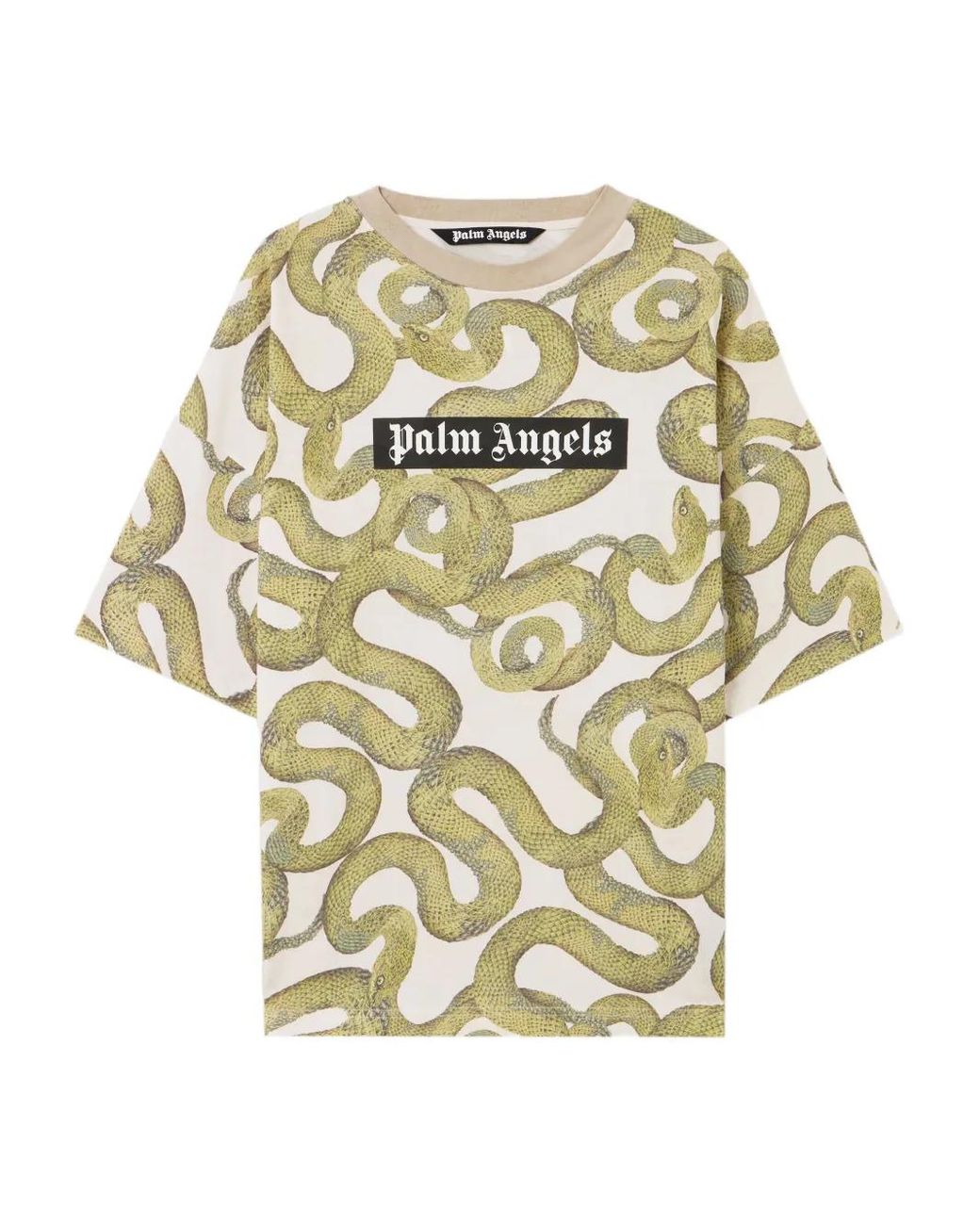 Palm Angels Metallic Snake-Pattern Logo T-Shirt for men