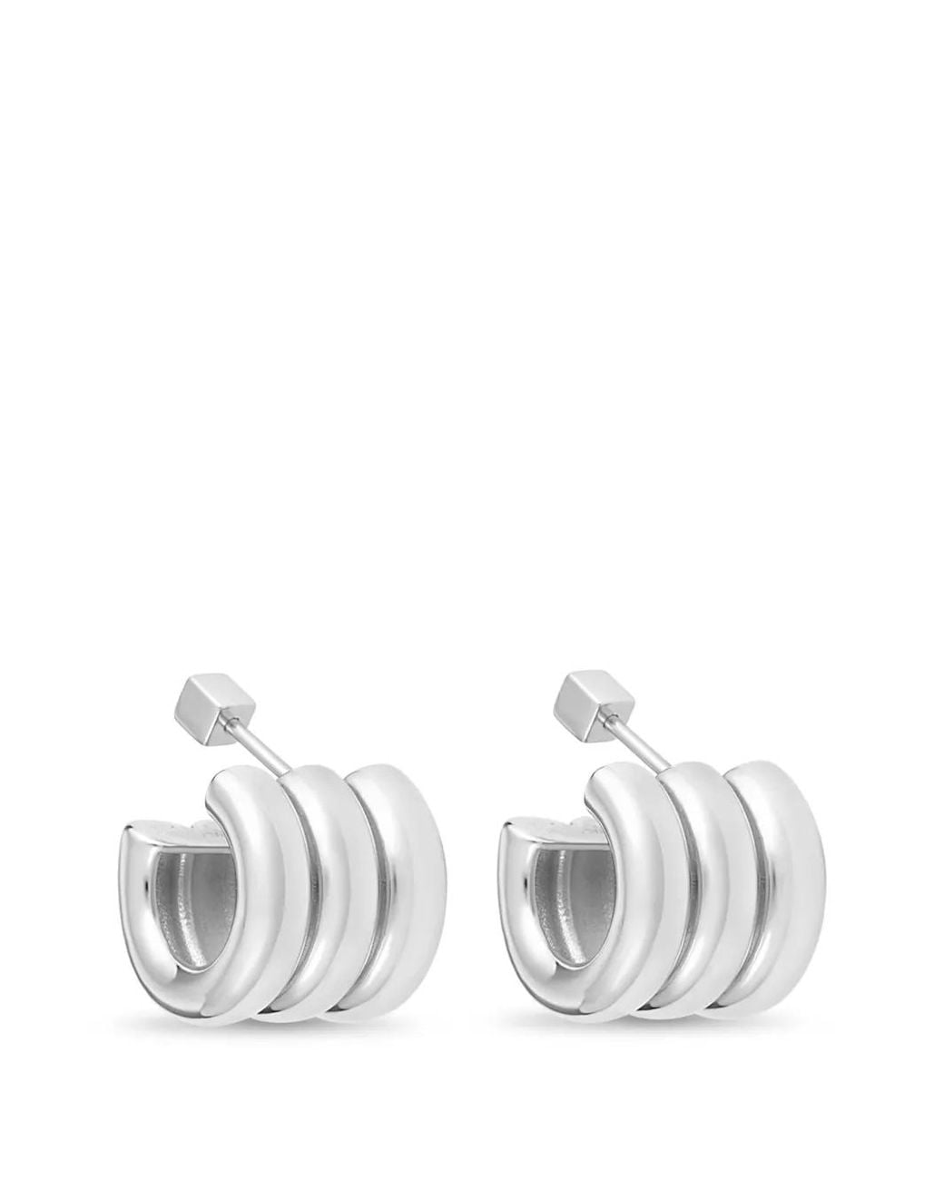 Ivi White Mini Gaia Hoop Earrings