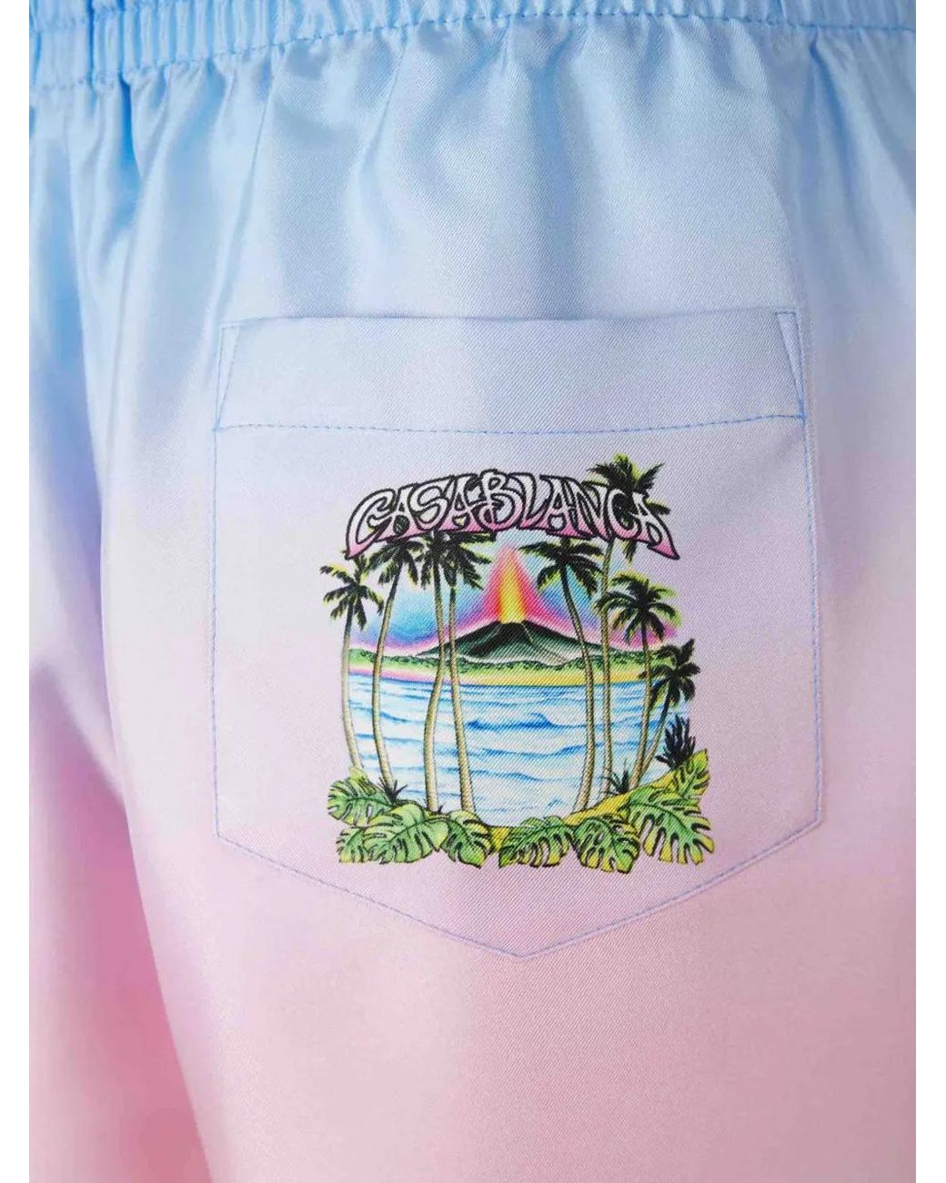 Casablanca Pink Silk Shorts With Logo for men
