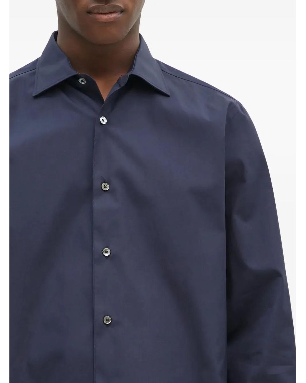Paul Smith Blue Long-Sleeve Cotton Shirt for men