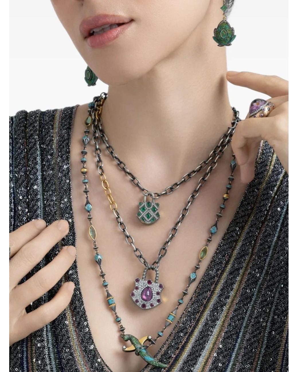 Sevan Bıçakçı White Open-End Chain-Link Necklace
