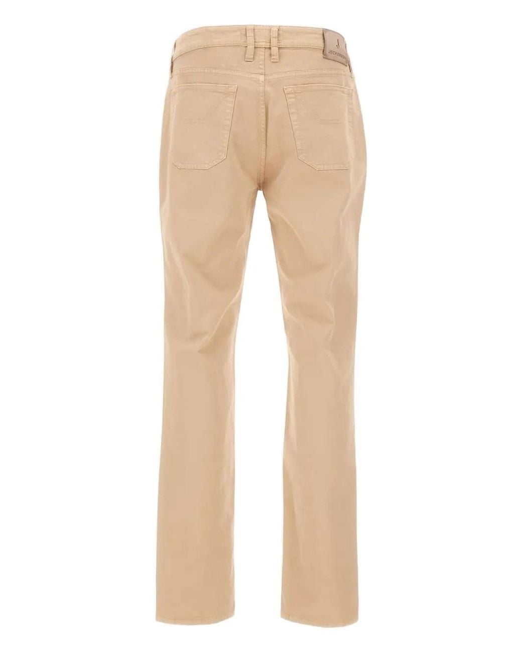 Jeckerson Natural John Five-Pocket Logo-Patch Jeans for men