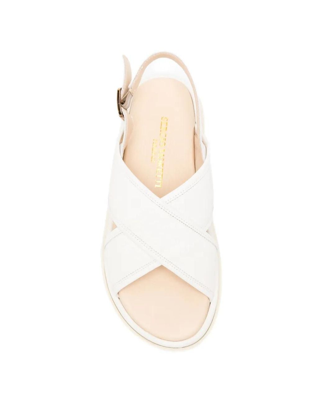 SERGIO MORETTI FIRENZE White Crossover-Strap Slingback Sandals