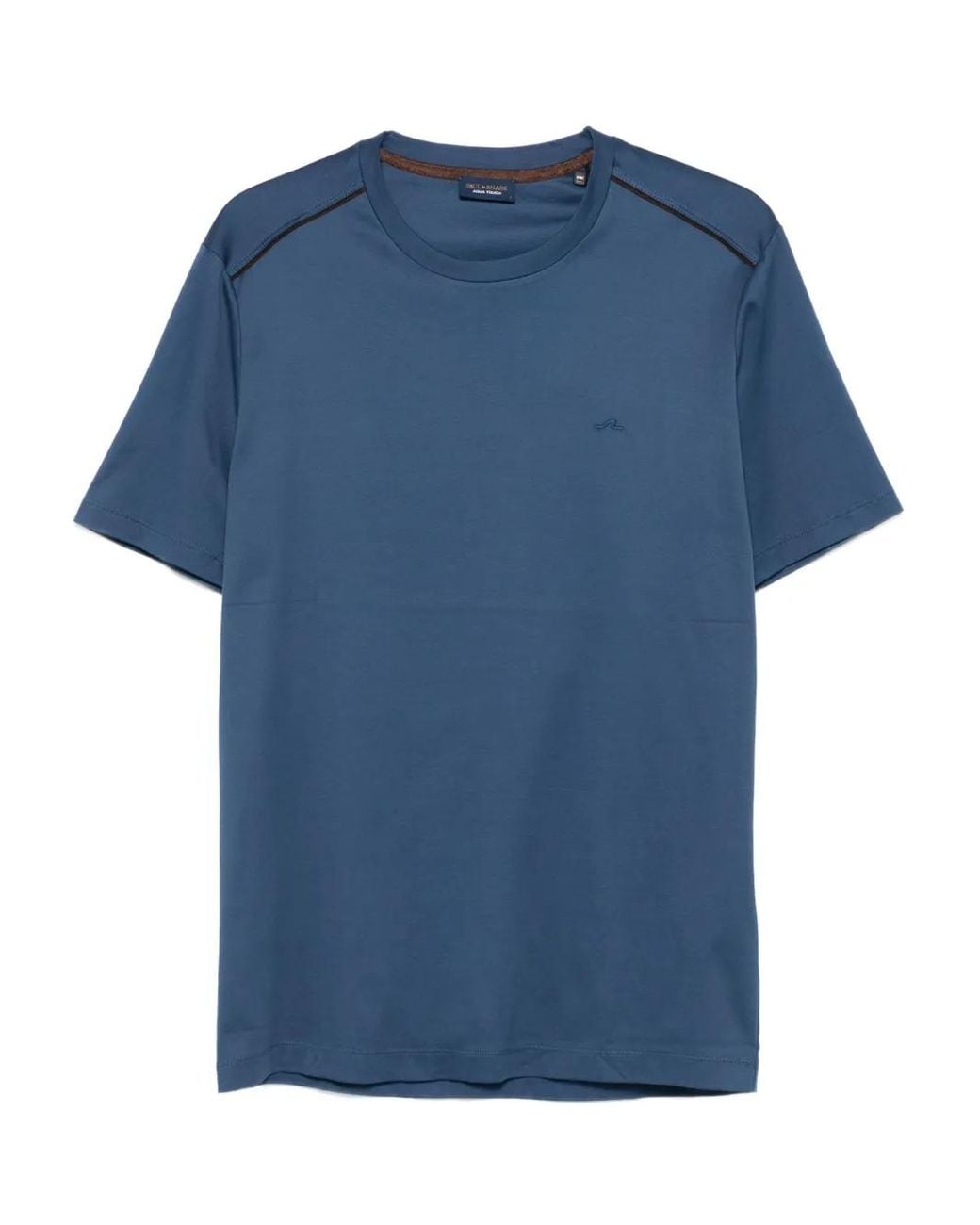 Paul & Shark Blue Embroidered-Wave Crew-Neck T-Shirt for men