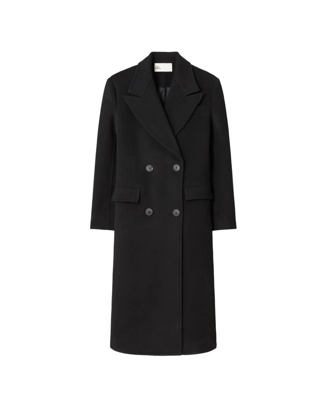 Tory Burch Black Double-Breasted Wool Coat