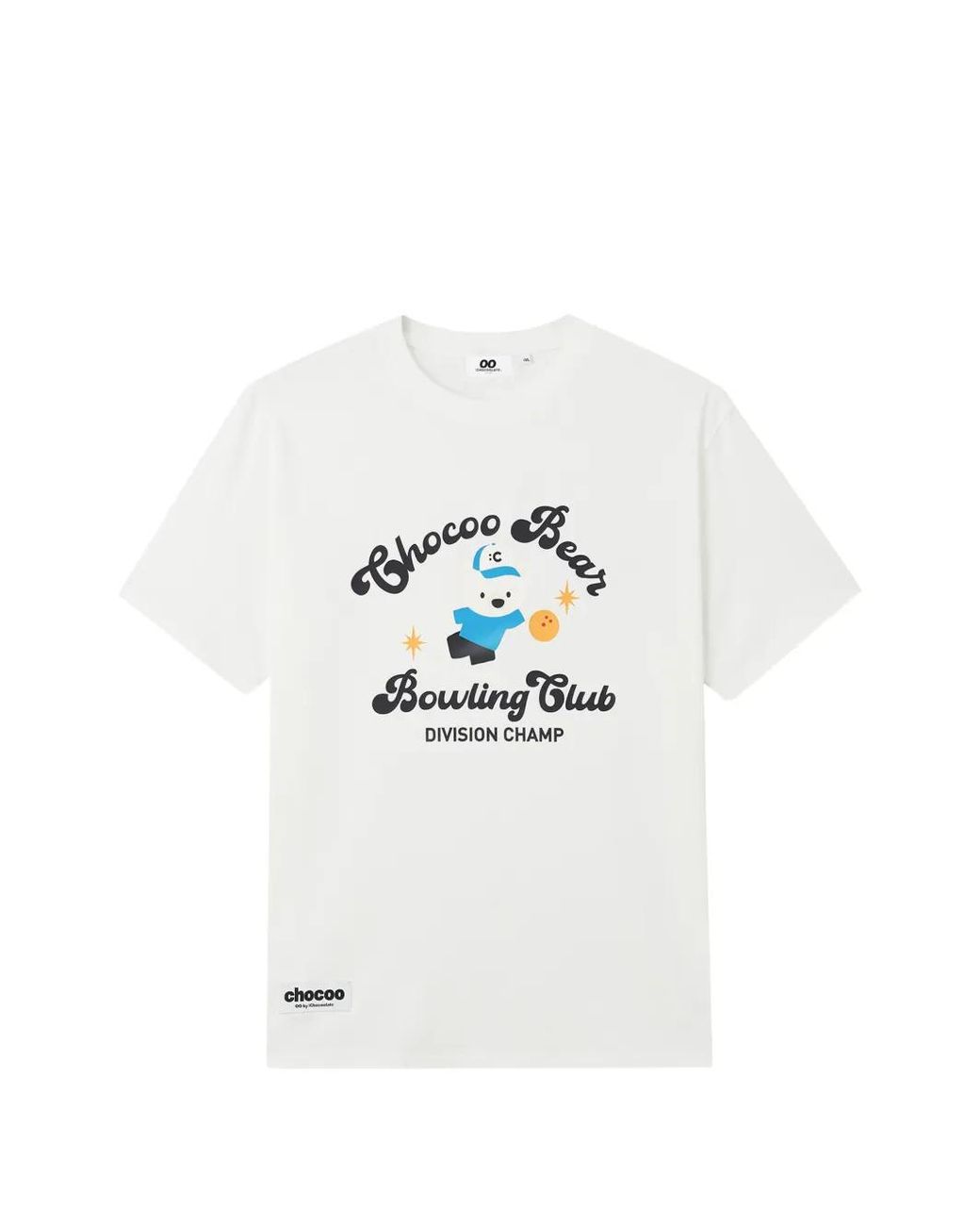 Chocoolate White Bear-Print Cotton T-Shirt for men