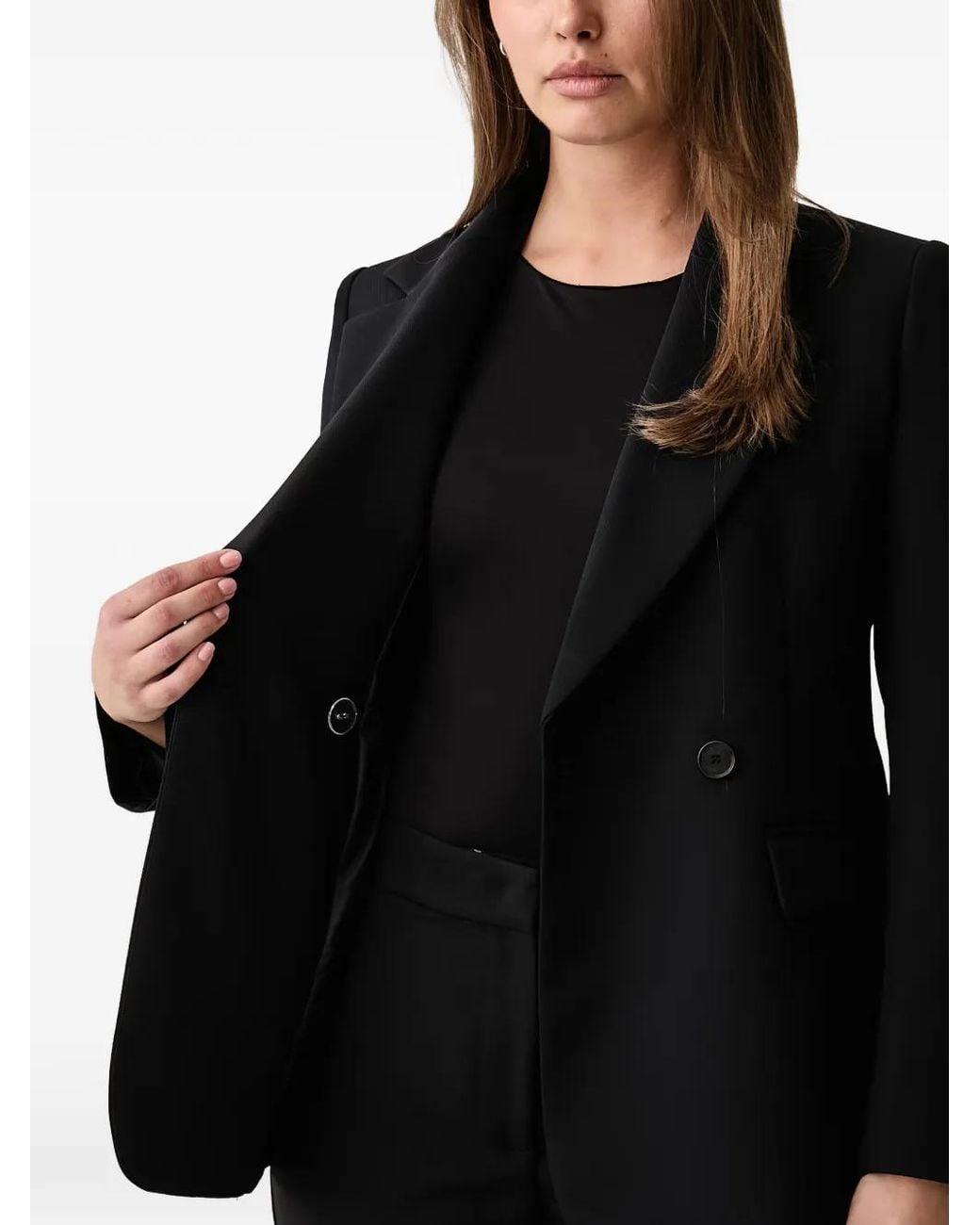 Kaos Black Double-Breasted Peak-Lapels Blazer