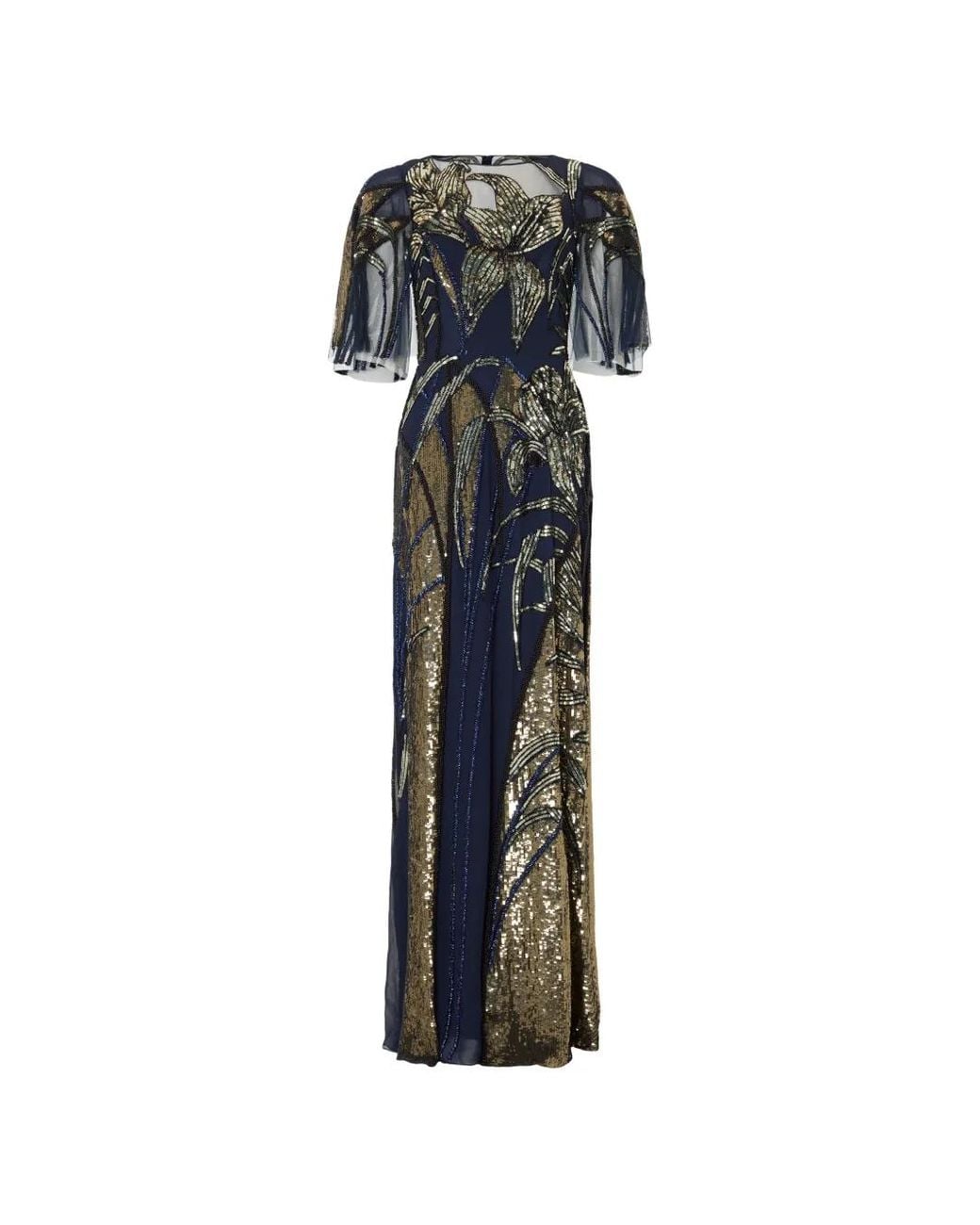 Temperley London White Sequin-Embellished Mariana Maxi Dress