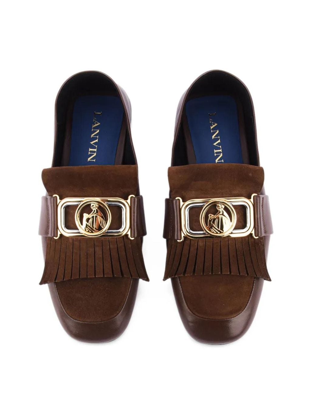 Lanvin Brown Mother & Daughter Fringed Loafers