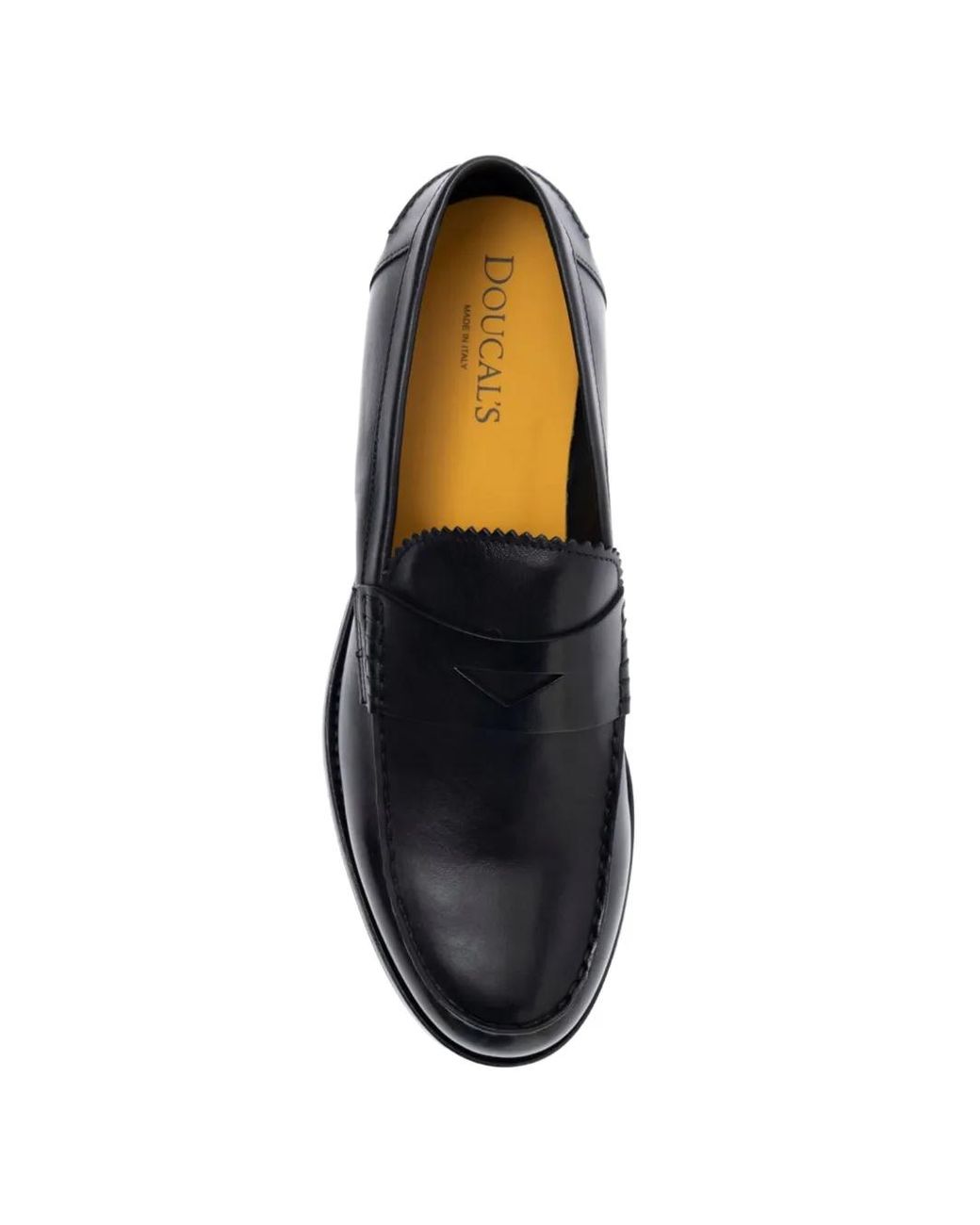Doucal's Black Leather Loafers for men