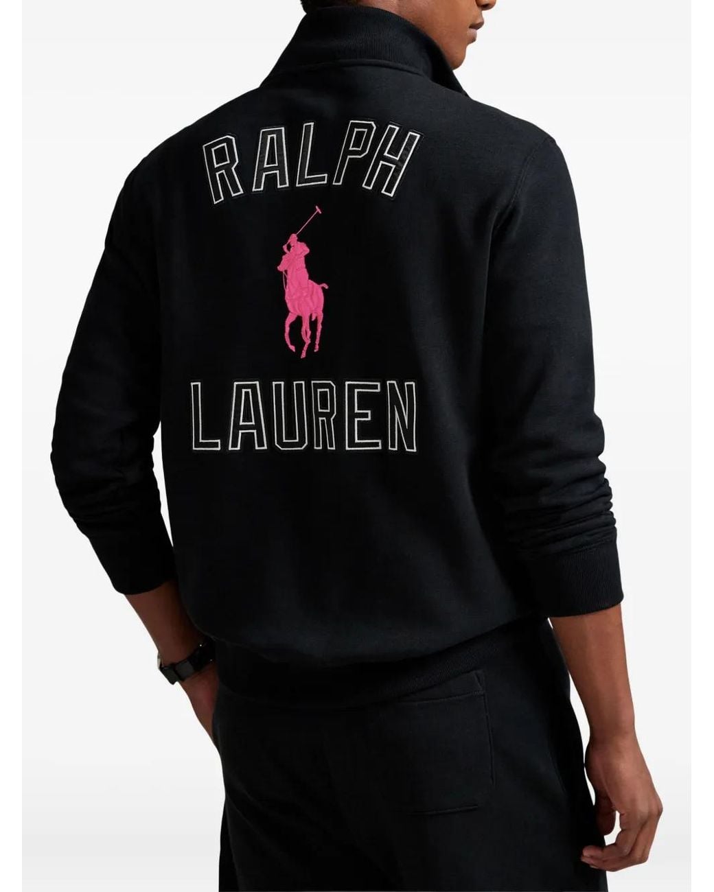 Polo Ralph Lauren Blue Half-Zip Logo-Embroidered Sweater for men