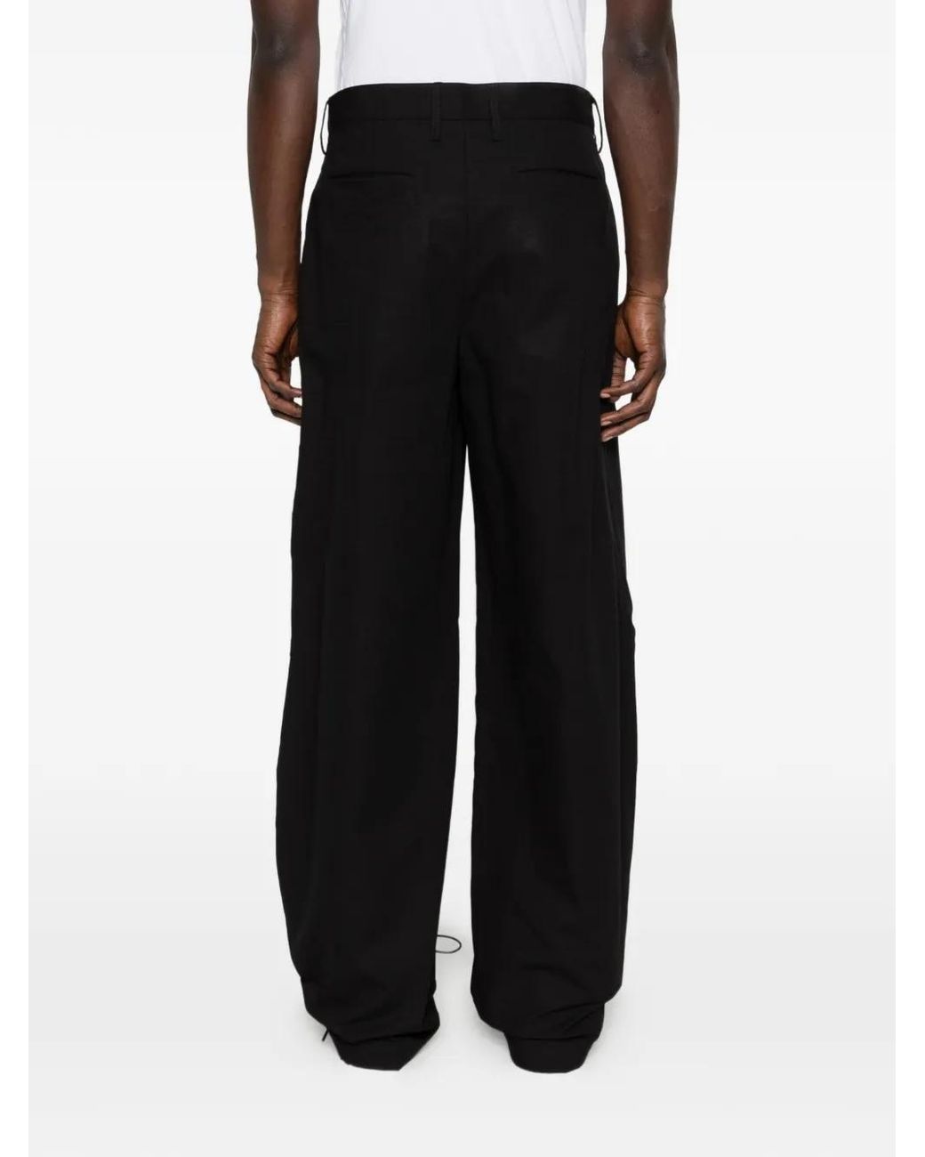 Reese Cooper Black Pleated Ripstop Trousers for men