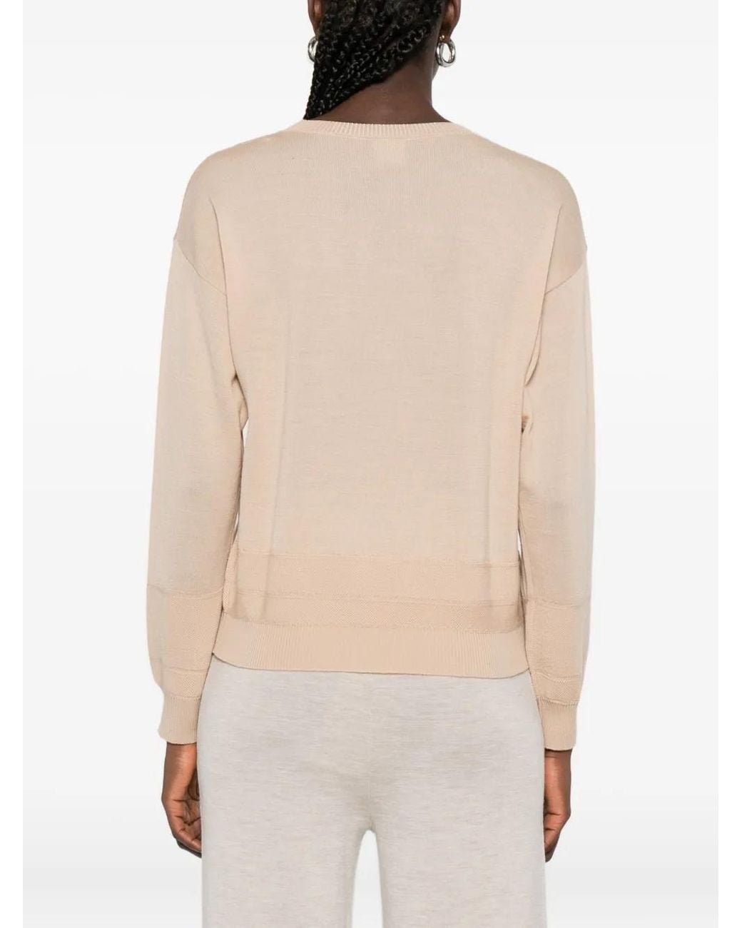Eleventy Natural Round-Neck Sweater