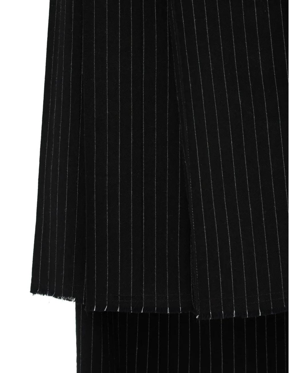 Ann Demeulemeester Black Marke Chalk-Stripe Layered Trousers