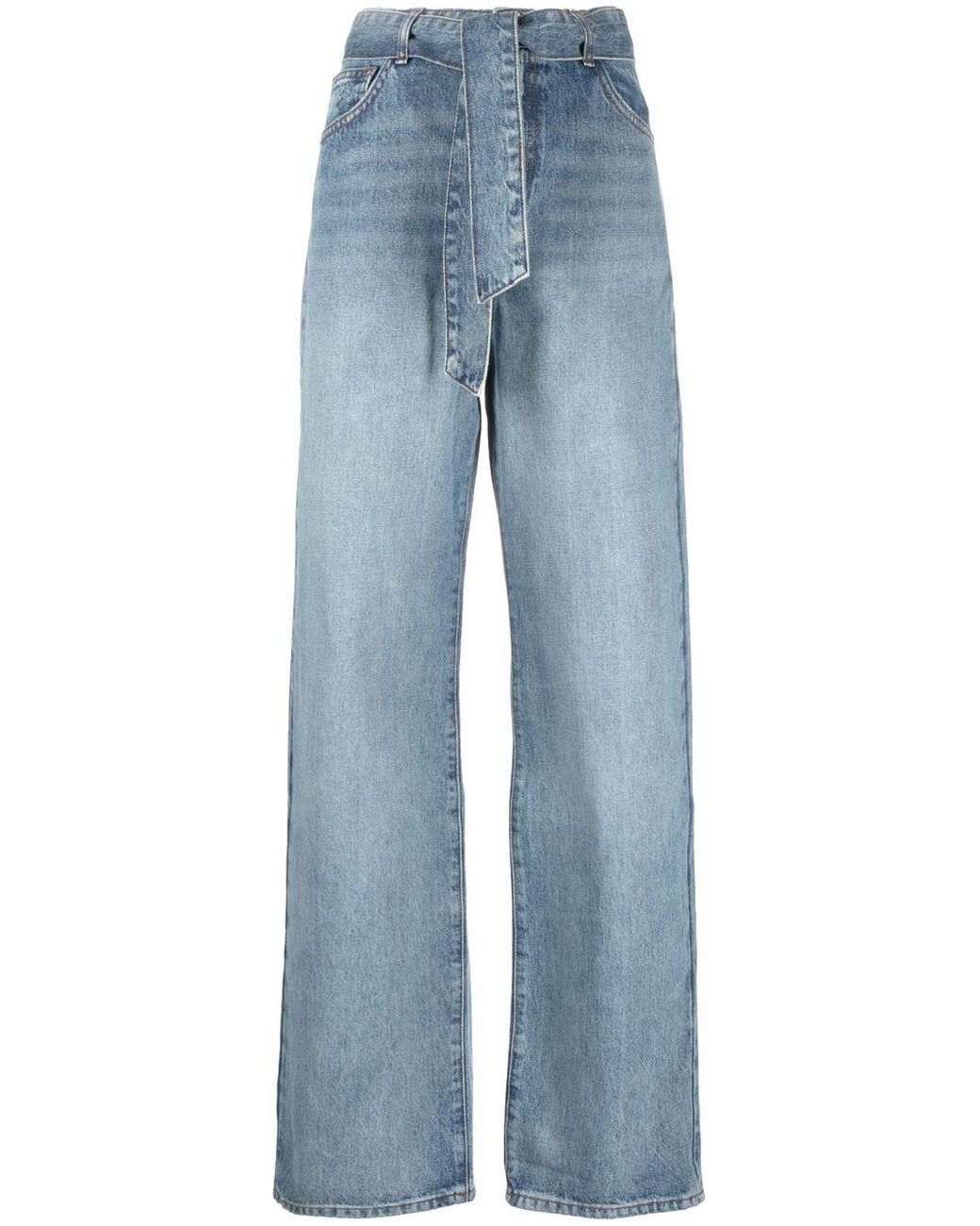 Ba&sh Tied-waist Wide-leg Jeans in Blue | Lyst