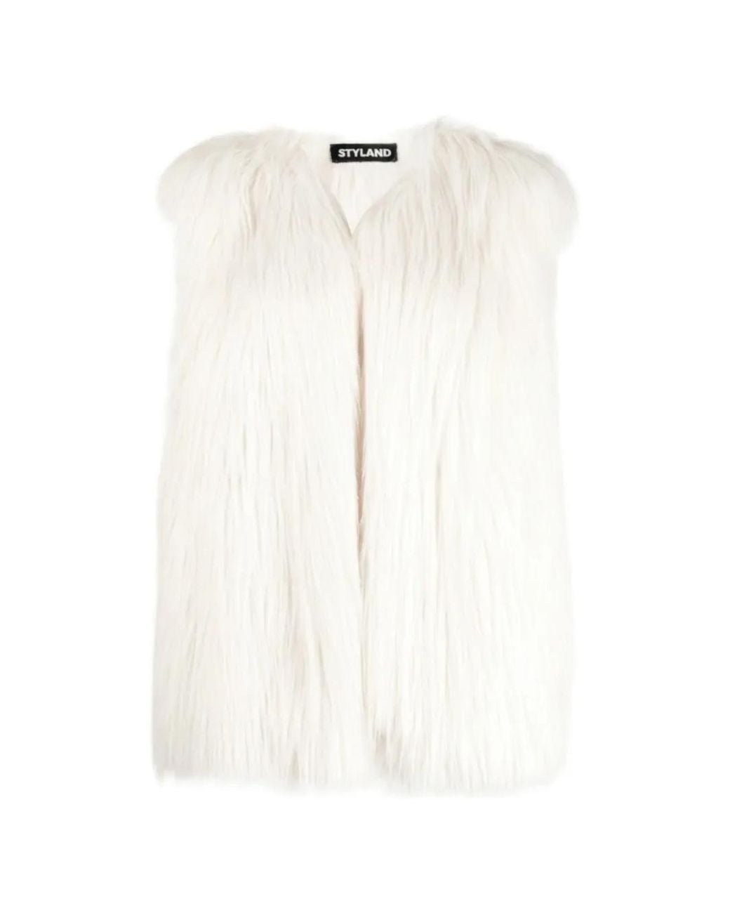 Styland White Faux-Fur Gilet
