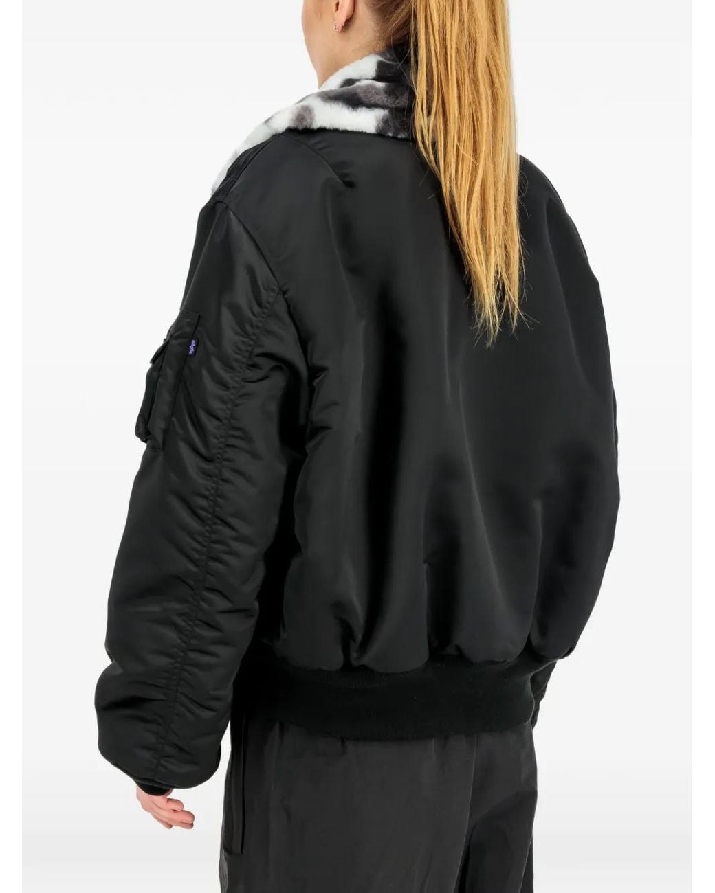 Alpha Industries Black B-15 Reversible Ii Uv Loose-Fit Bomber Jacket