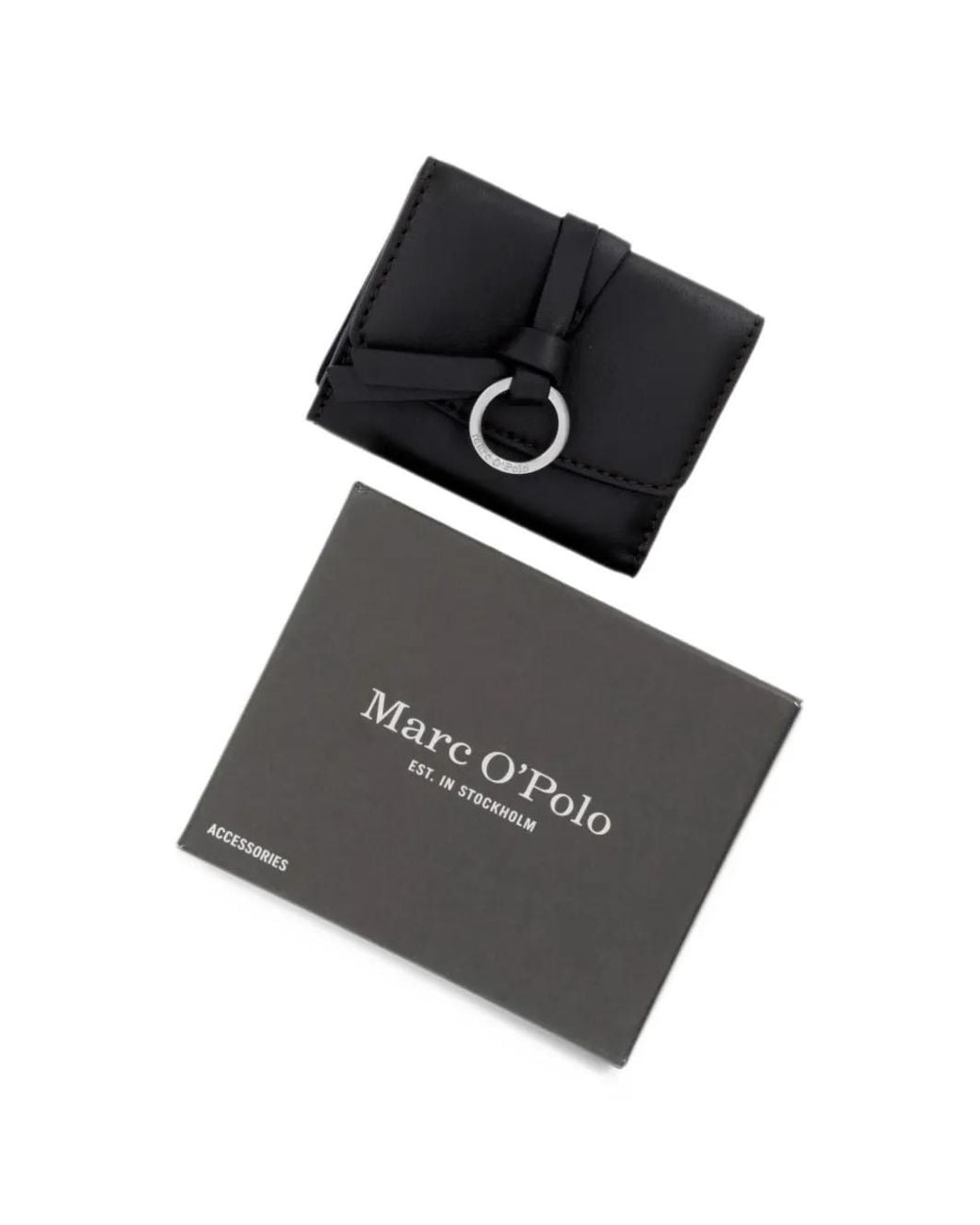 Marc O' Polo Black Leni Ring-Detail Leather Wallet