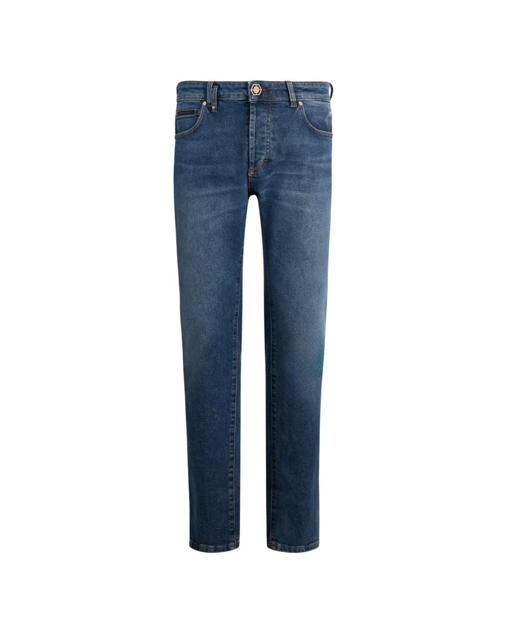 Philipp Plein Blue Super Straight Jeans for men