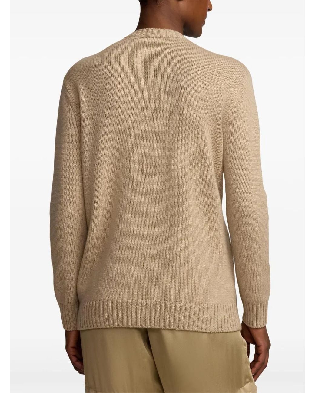 Ralph Lauren Natural Cashmere Polo Bear Sweater