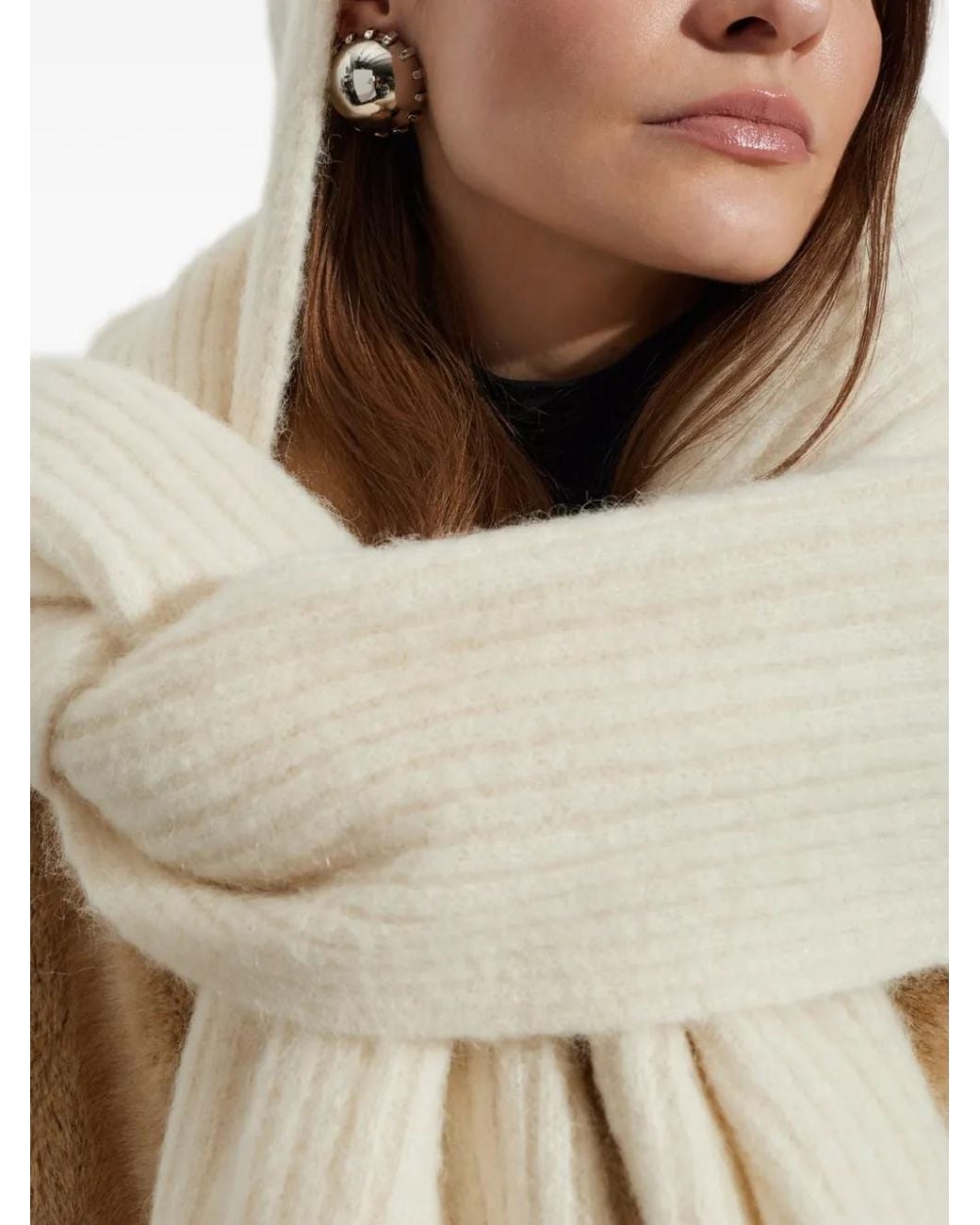 Givenchy Natural Ribbed-Knit Scarf